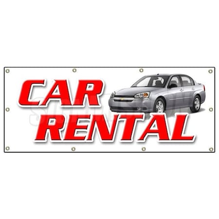 Signmission CAR RENTAL BANNER SIGN auto rent daily weekly automobil low rate B-96 Car Rental